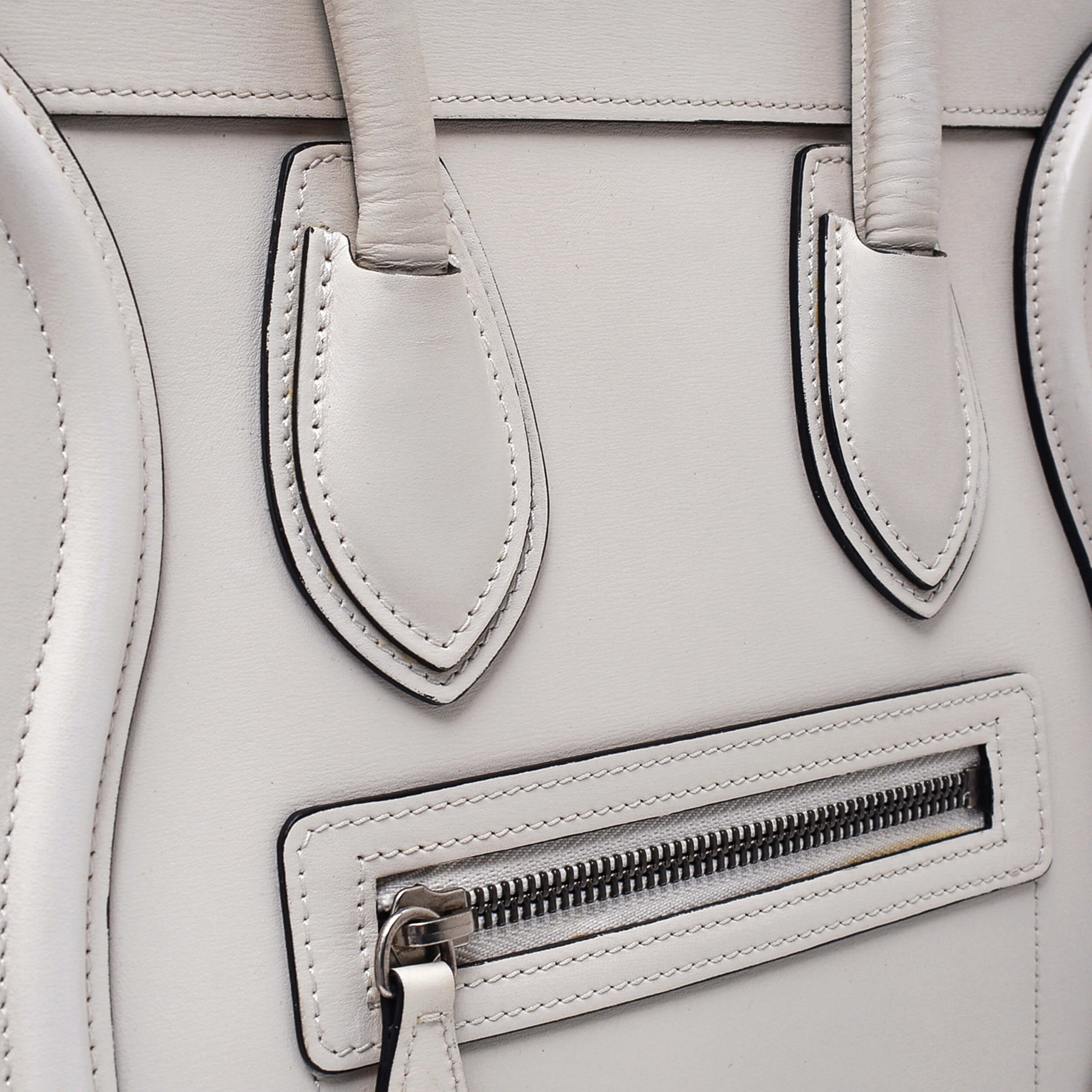 Celine - Ivory Grained Leather Small Luggage Bag